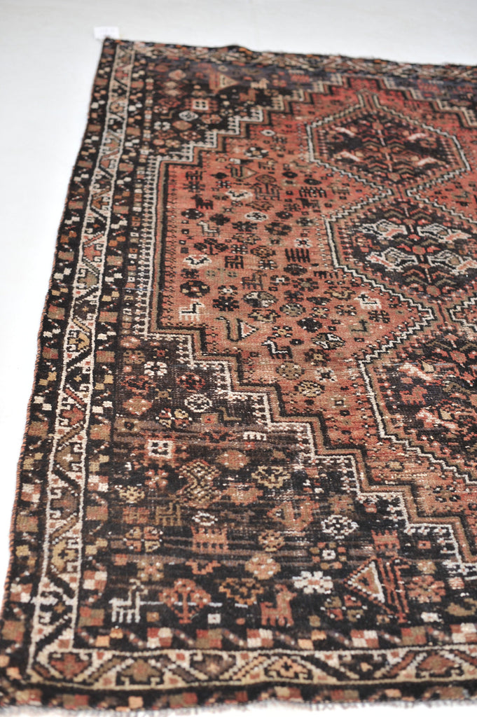 RESERVED FOR PHOTOSHOOT*** Gorgeous Vintage Rug | Watermelon Pink and Blush with Charcoal Vintage Rug | 6.4 x 9.3