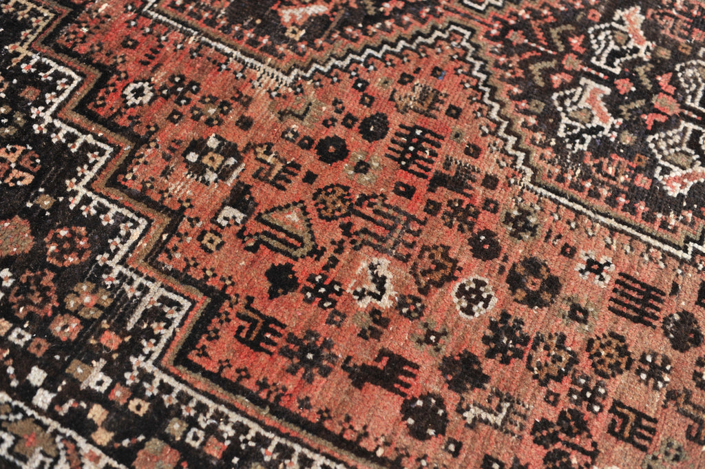 RESERVED FOR PHOTOSHOOT*** Gorgeous Vintage Rug | Watermelon Pink and Blush with Charcoal Vintage Rug | 6.4 x 9.3