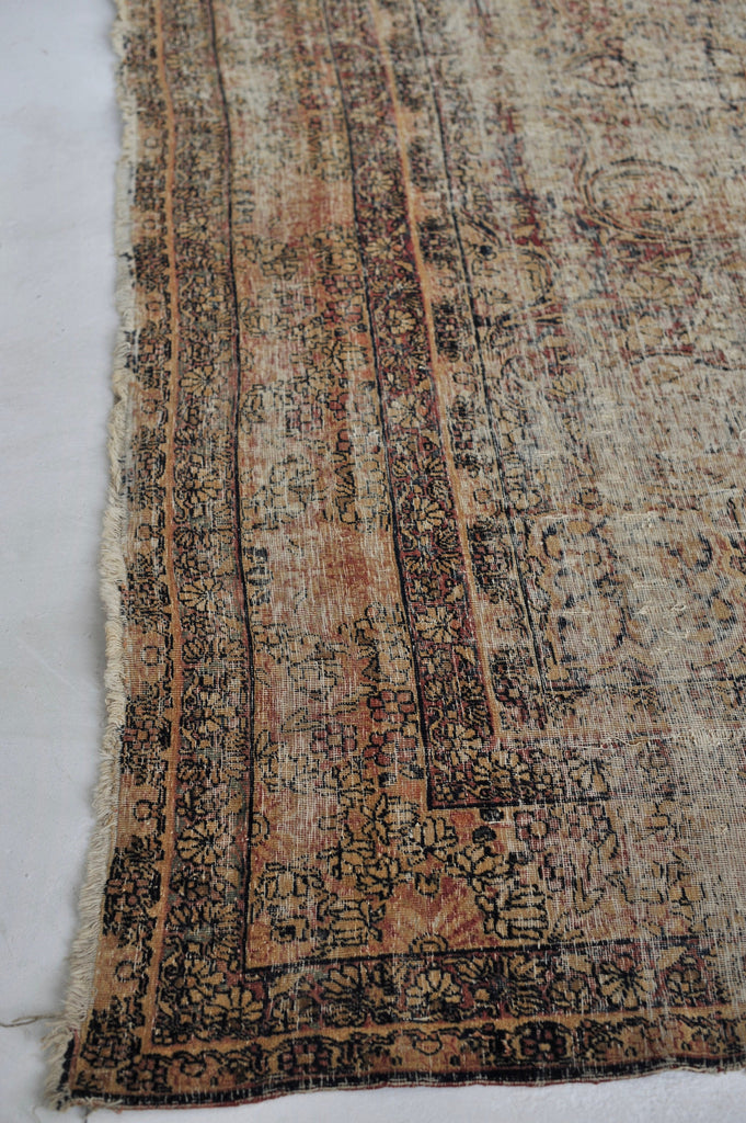 Reserved for Photoshoot with Miller Marriott*** High-End Distressed Antique Rug | Incredible Beige, Grey, Taupe with Sherbet Hues | 9.4 x 13.8