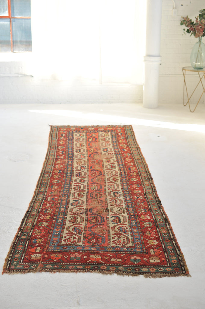 STUNNING Antique Runner | Ancient, Artistic, and Timeless Caucasian Runner | 3.9 x 10.9