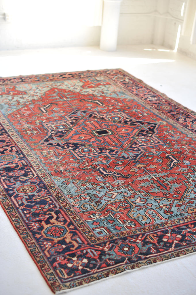 SOLD | Strawberry & Ice Antique Rug |  Gorgeous Antique Northwest Medallion Design | 6.9 x 10.2