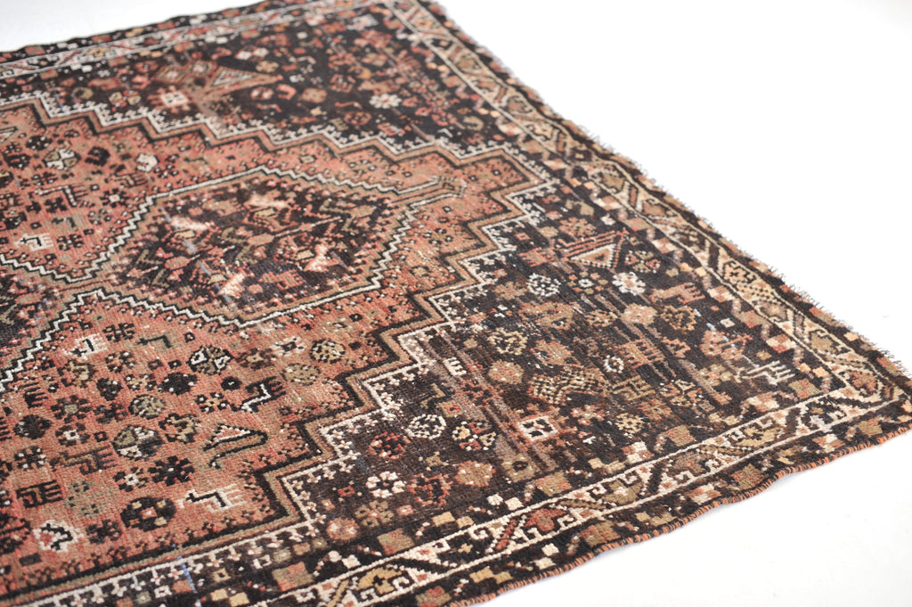 RESERVED FOR PHOTOSHOOT*** Gorgeous Vintage Rug | Watermelon Pink and Blush with Charcoal Vintage Rug | 6.4 x 9.3