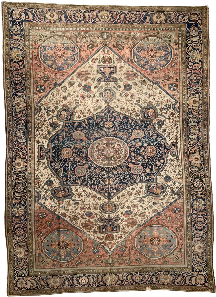 High-End Collector's Antique Ferahan Sarouk | 8.4 x 11.4 | Majestic and Ancient Rare gem