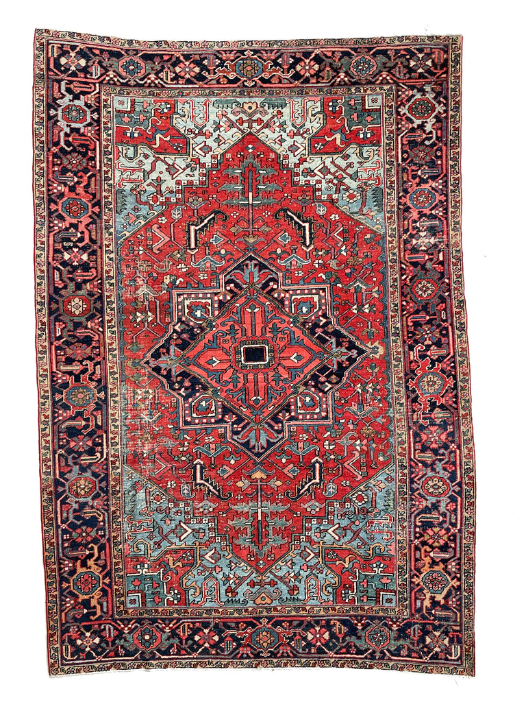 SOLD | Strawberry & Ice Antique Rug |  Gorgeous Antique Northwest Medallion Design | 6.9 x 10.2