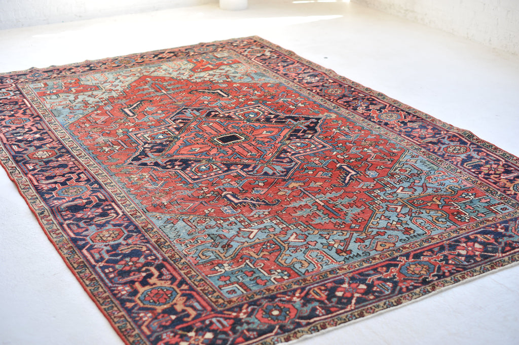 SOLD | Strawberry & Ice Antique Rug |  Gorgeous Antique Northwest Medallion Design | 6.9 x 10.2