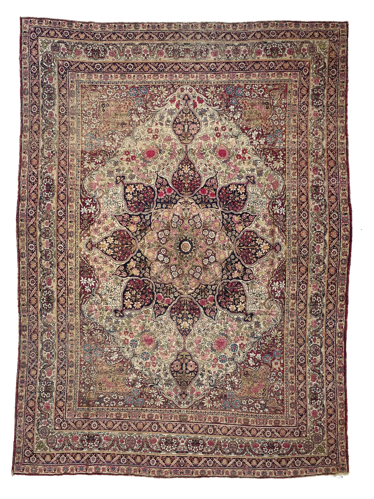 High-End Antique Rug, C. 1890's  | UNBELIEVABLE Botanical & Architectural GEM | 8.6 x 11.6