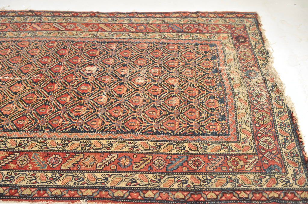 Wide Gallery Antique Runner | Distressed Wide Tight-Patterned Wide Antique Rug | 5.4 x 14.10