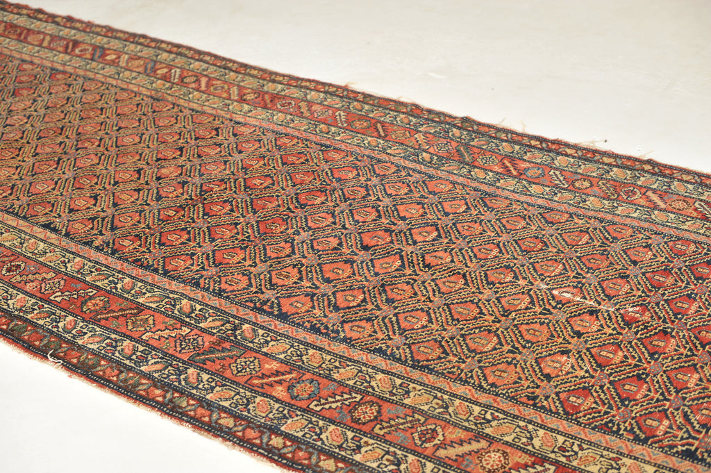 Wide Gallery Antique Runner | Distressed Wide Tight-Patterned Wide Antique Rug | 5.4 x 14.10