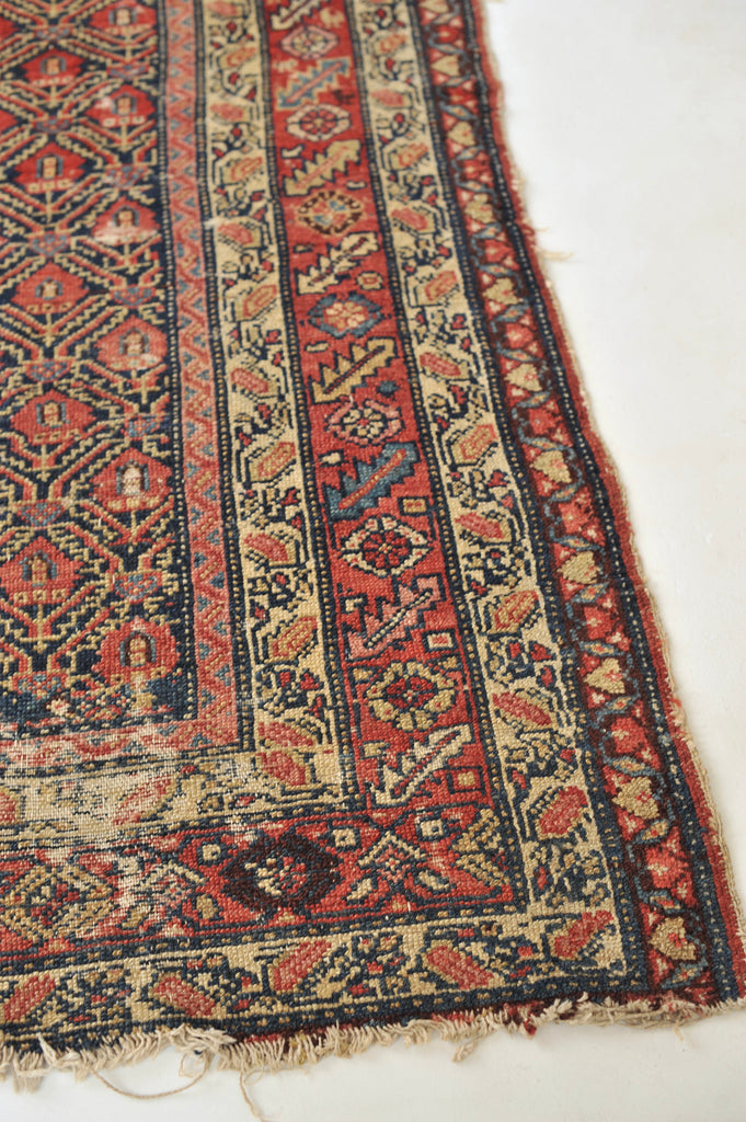 Wide Gallery Antique Runner | Distressed Wide Tight-Patterned Wide Antique Rug | 5.4 x 14.10