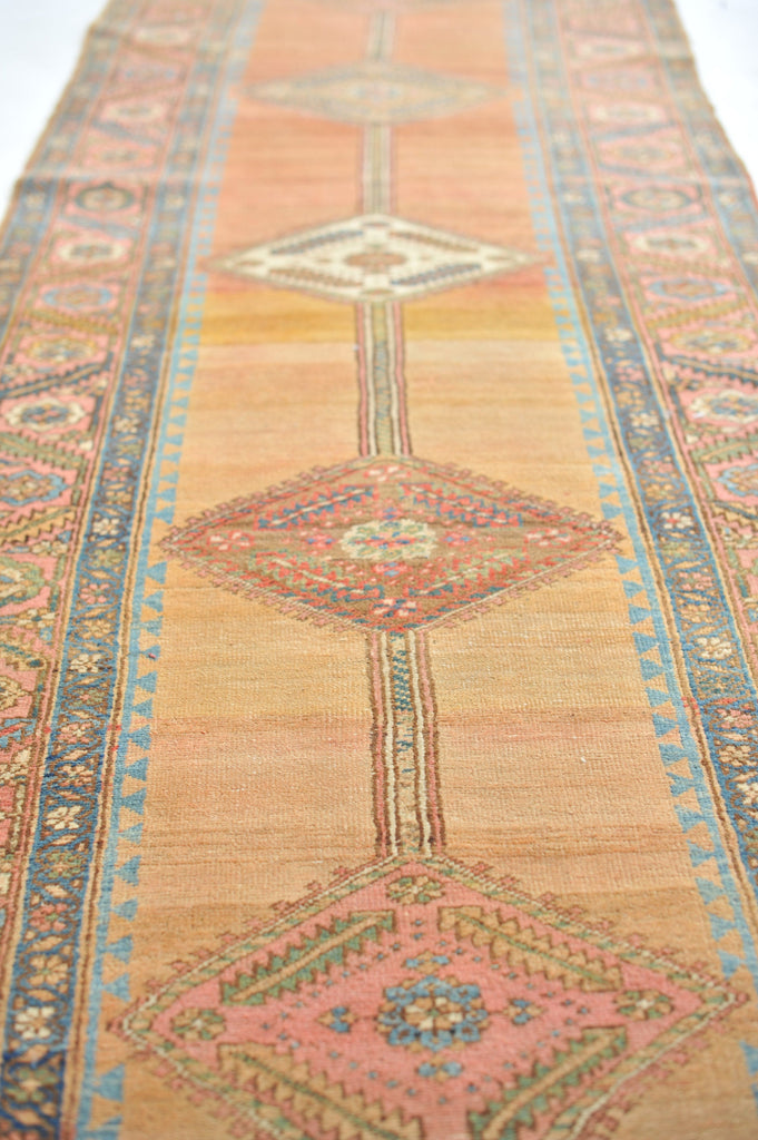 High-End Antique Runner | GORGEOUS Clay, Rose, Salmon, Apricot Nomadic Tribal Antique Runner | ~ 3.4 x 13.10