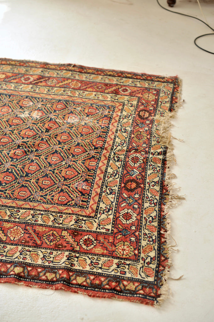 Wide Gallery Antique Runner | Distressed Wide Tight-Patterned Wide Antique Rug | 5.4 x 14.10