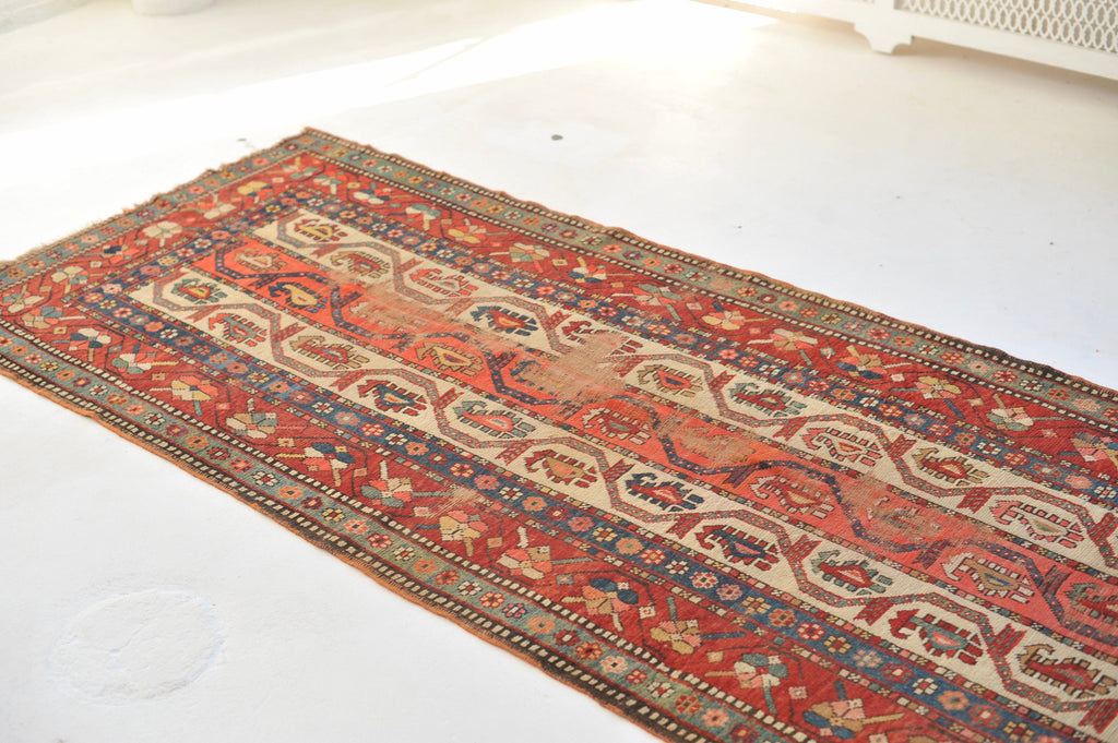STUNNING Antique Runner | Ancient, Artistic, and Timeless Caucasian Runner | 3.9 x 10.9