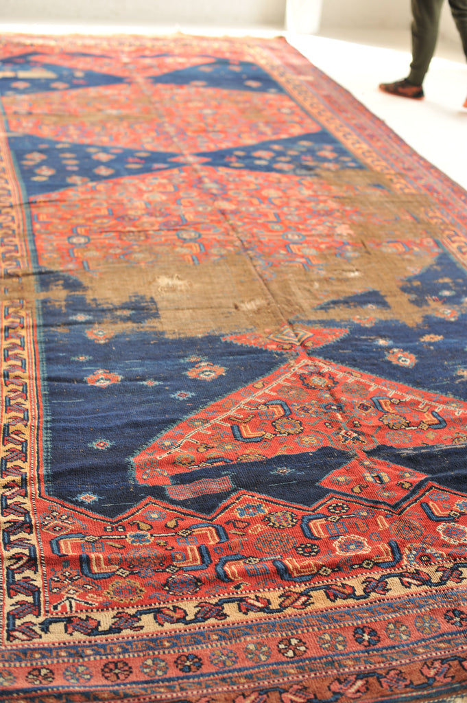RARE SIZE Antique Rug | Palace Size True Kelleh Nomadic Karabagh | 7.2 x 17.4