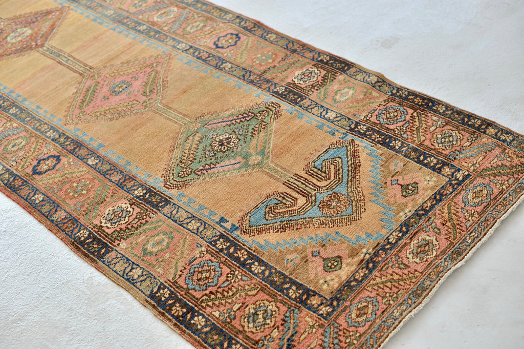 RESERVED FOR NICK*** High-End Antique Runner | GORGEOUS Clay, Rose, Salmon, Apricot Nomadic Tribal Antique Runner | ~ 3.4 x 13.10