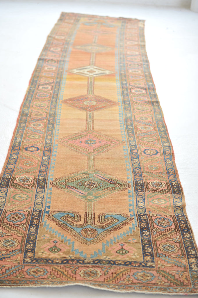 RESERVED FOR NICK*** High-End Antique Runner | GORGEOUS Clay, Rose, Salmon, Apricot Nomadic Tribal Antique Runner | ~ 3.4 x 13.10