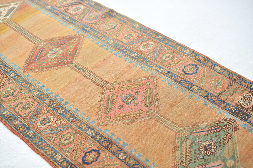 RESERVED FOR NICK*** High-End Antique Runner | GORGEOUS Clay, Rose, Salmon, Apricot Nomadic Tribal Antique Runner | ~ 3.4 x 13.10