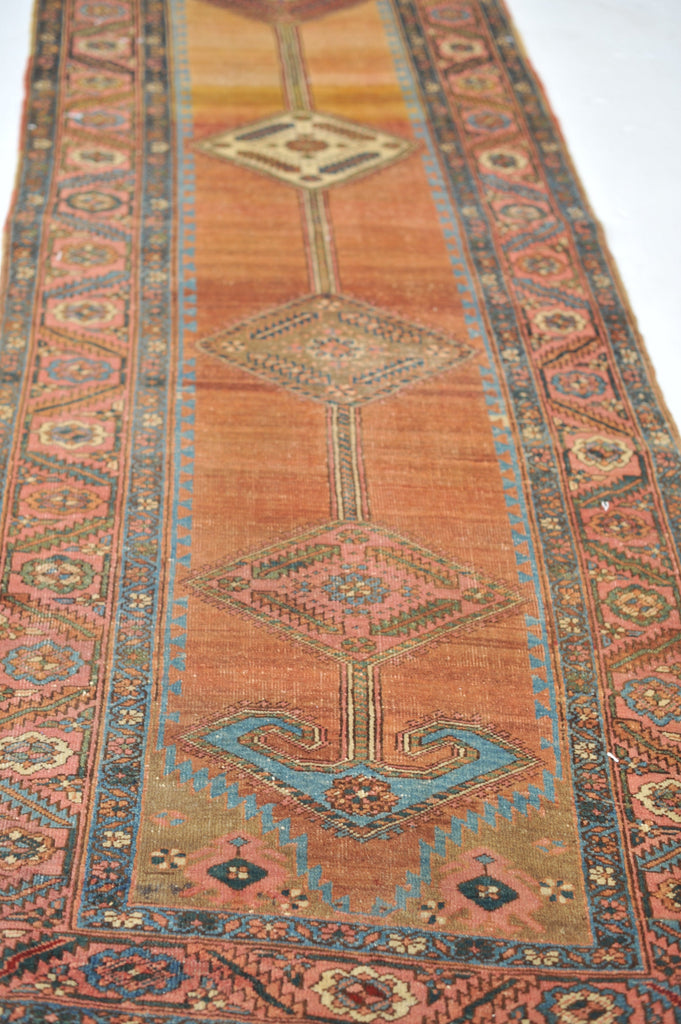 High-End Antique Runner | GORGEOUS Clay, Rose, Salmon, Apricot Nomadic Tribal Antique Runner | ~ 3.4 x 13.10