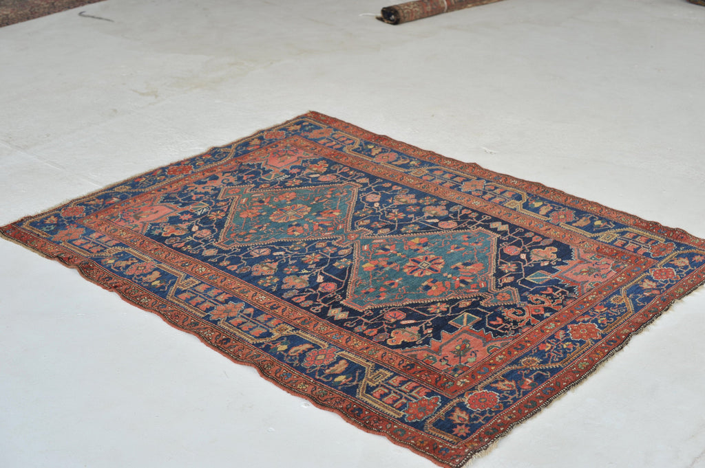 SOLD | FANTASTIC Antique Rug | Flowing Vines Dancing Around A Duel Medallion | 4.9 x 5.9