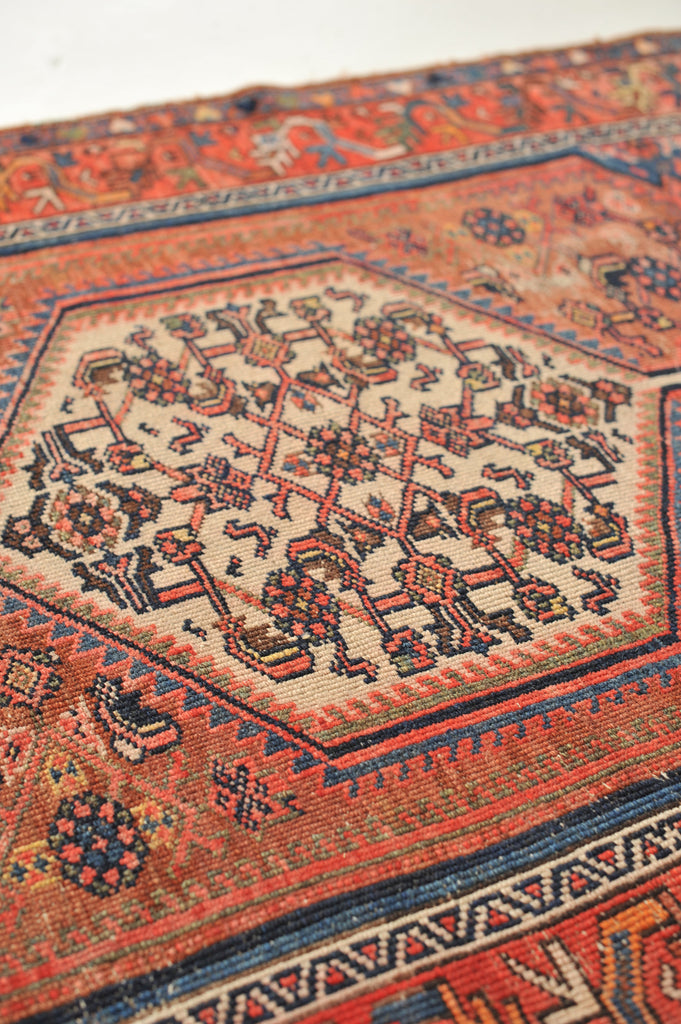 SOLD | LOVELY Antique Rug | Colorful Clay, Copper, & Terracotta Tribal Antique Rug | 3.6 x 4.8