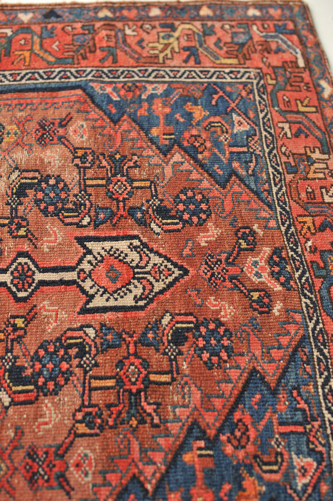 SOLD | LOVELY Antique Rug | Colorful Clay, Copper, & Terracotta Tribal Antique Rug | 3.6 x 4.8
