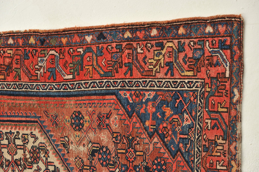 SOLD | LOVELY Antique Rug | Colorful Clay, Copper, & Terracotta Tribal Antique Rug | 3.6 x 4.8