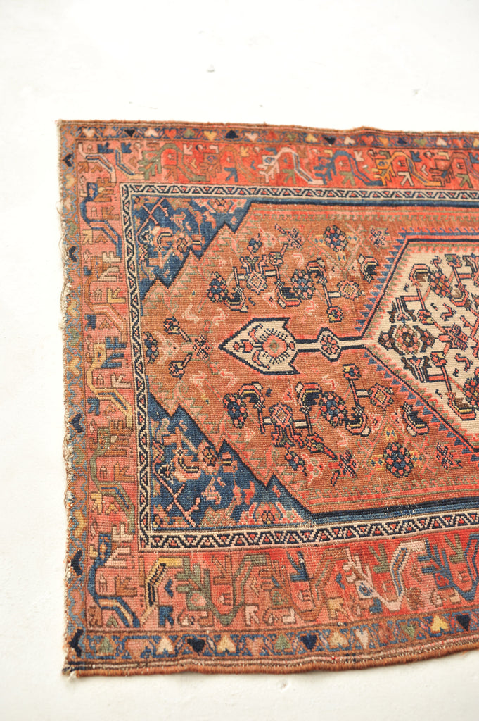 SOLD | LOVELY Antique Rug | Colorful Clay, Copper, & Terracotta Tribal Antique Rug | 3.6 x 4.8