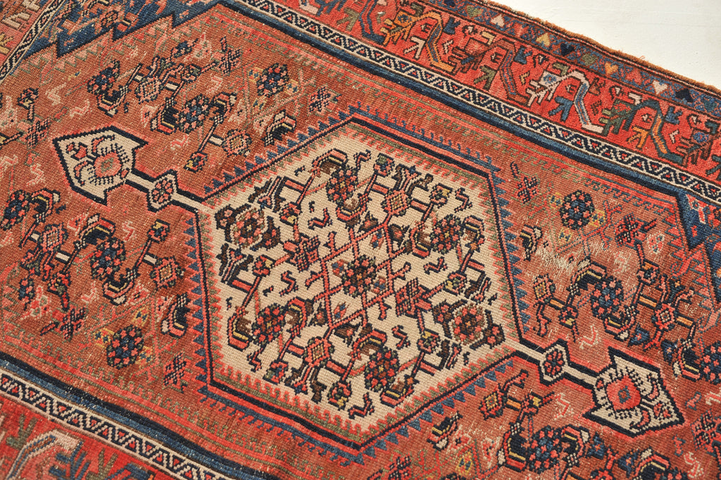 SOLD | LOVELY Antique Rug | Colorful Clay, Copper, & Terracotta Tribal Antique Rug | 3.6 x 4.8