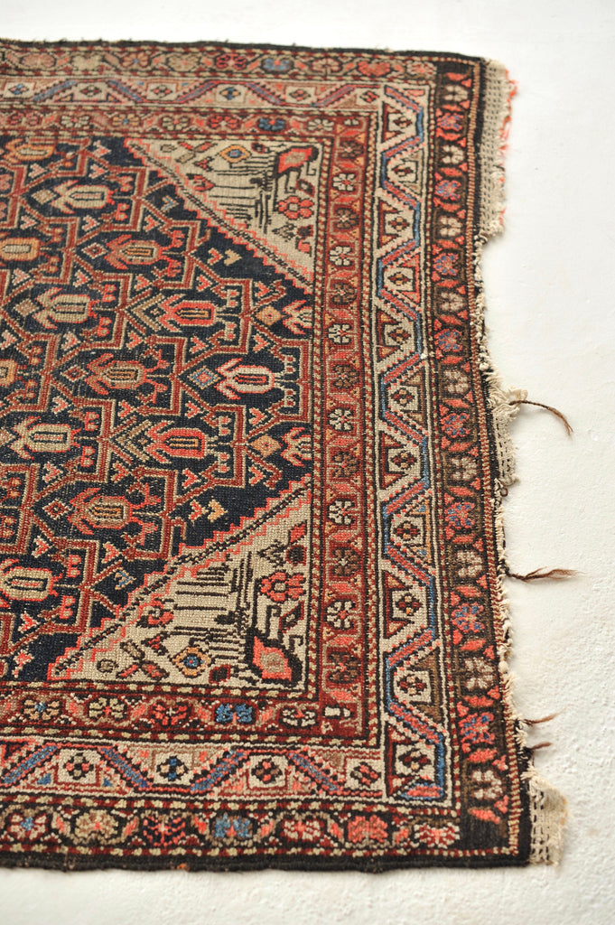 VIBRANT Yet MOODY Antique Runner | Gorgeous & Colorful Antique Rug | 3.8 x 6.8