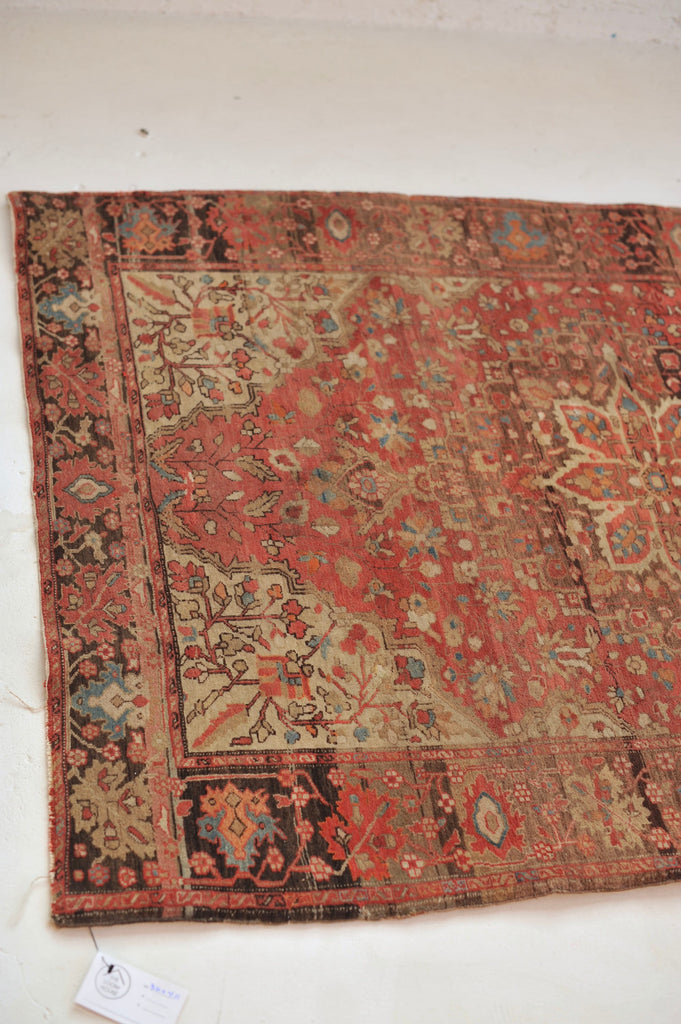 MUTED & FINE Antique Rug | GORGEOUS Old-World Charm Antique Rug with Lamb Wool |  3.6 x 4.11