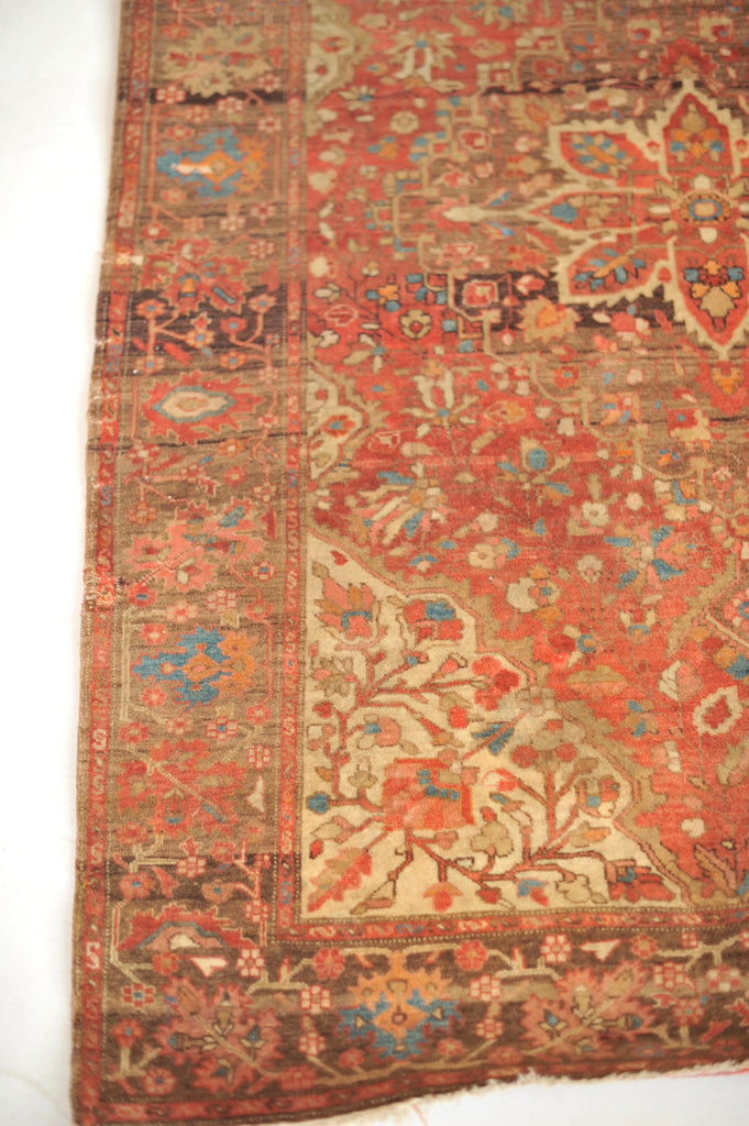 MUTED & FINE Antique Rug | GORGEOUS Old-World Charm Antique Rug with Lamb Wool |  3.6 x 4.11