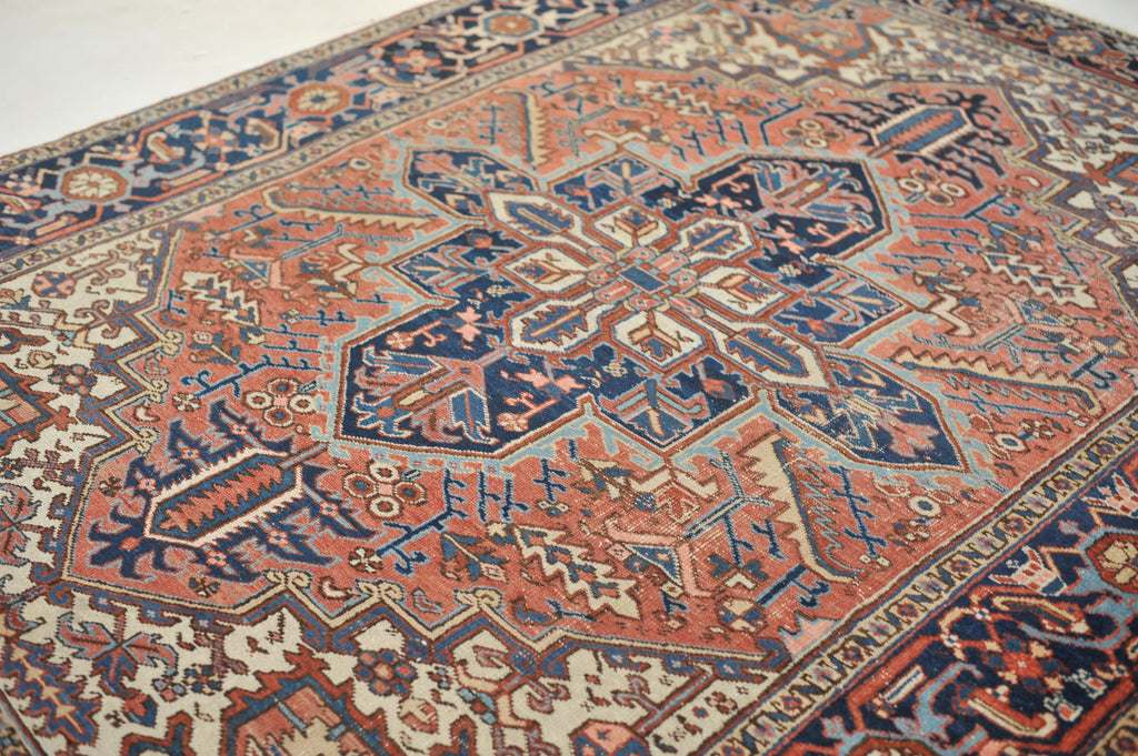 SOLD | UNUSUAL SIZED Vintage Rug | Geometric & Bold Terracotta Tribal Vintage Rug | 6.9 x 9.1