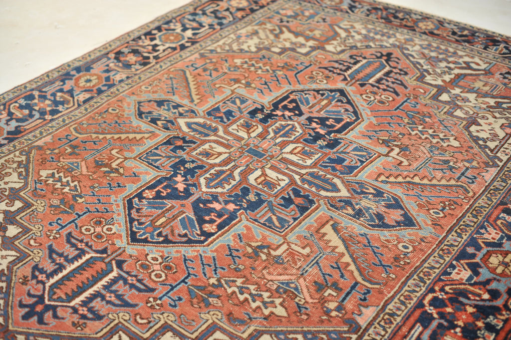 SOLD | UNUSUAL SIZED Vintage Rug | Geometric & Bold Terracotta Tribal Vintage Rug | 6.9 x 9.1