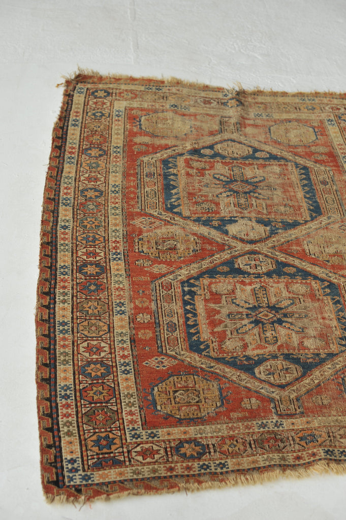 ANCIENT Antique Sumac | Worn, Distressed, and Character-Rich Antique Rug | 3.7 x 5