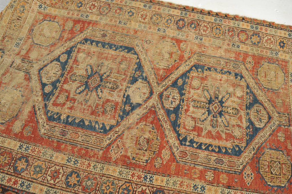 ANCIENT Antique Sumac | Worn, Distressed, and Character-Rich Antique Rug | 3.7 x 5