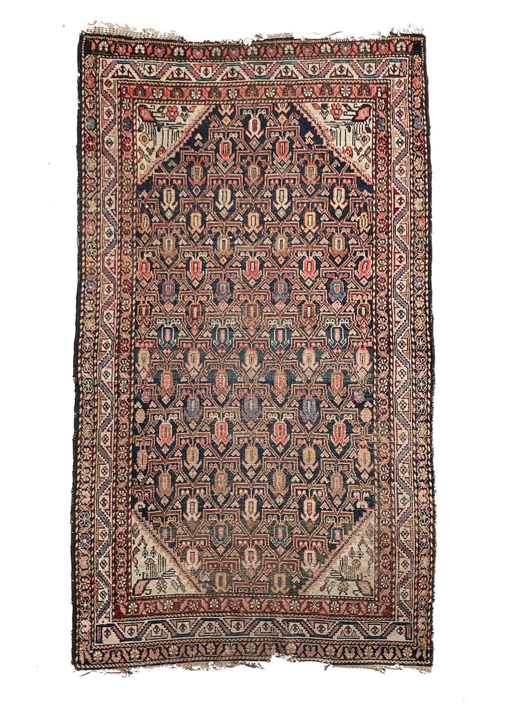 VIBRANT Yet MOODY Antique Runner | Gorgeous & Colorful Antique Rug | 3.8 x 6.8