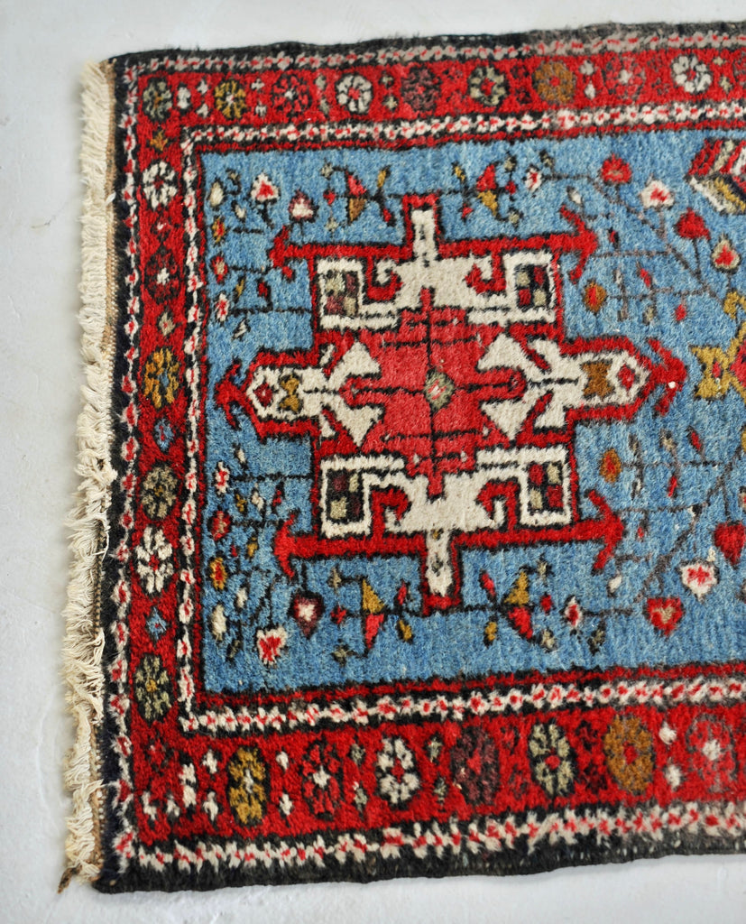 Attractive SKY BLUE Vintage Rug | Fantastic Small Tribal Vintage Rug | 2.4 x 4.2