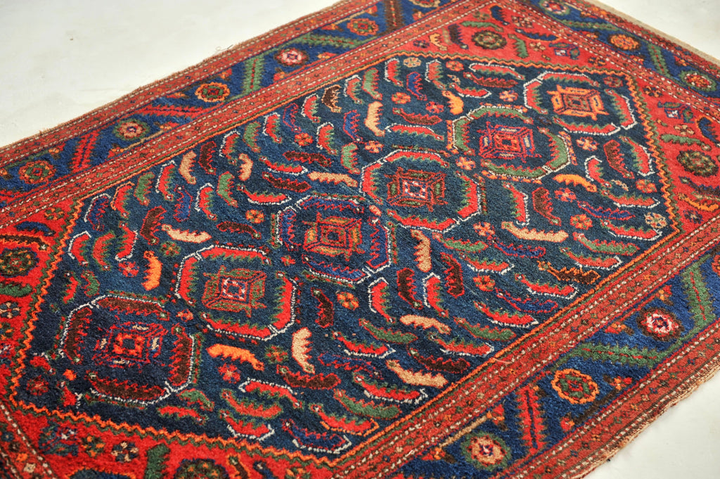 COLORFUL Charming Antique Rug | Schools of Fish Swimming Throughout this Antique Rug | 4.6 x 6.8