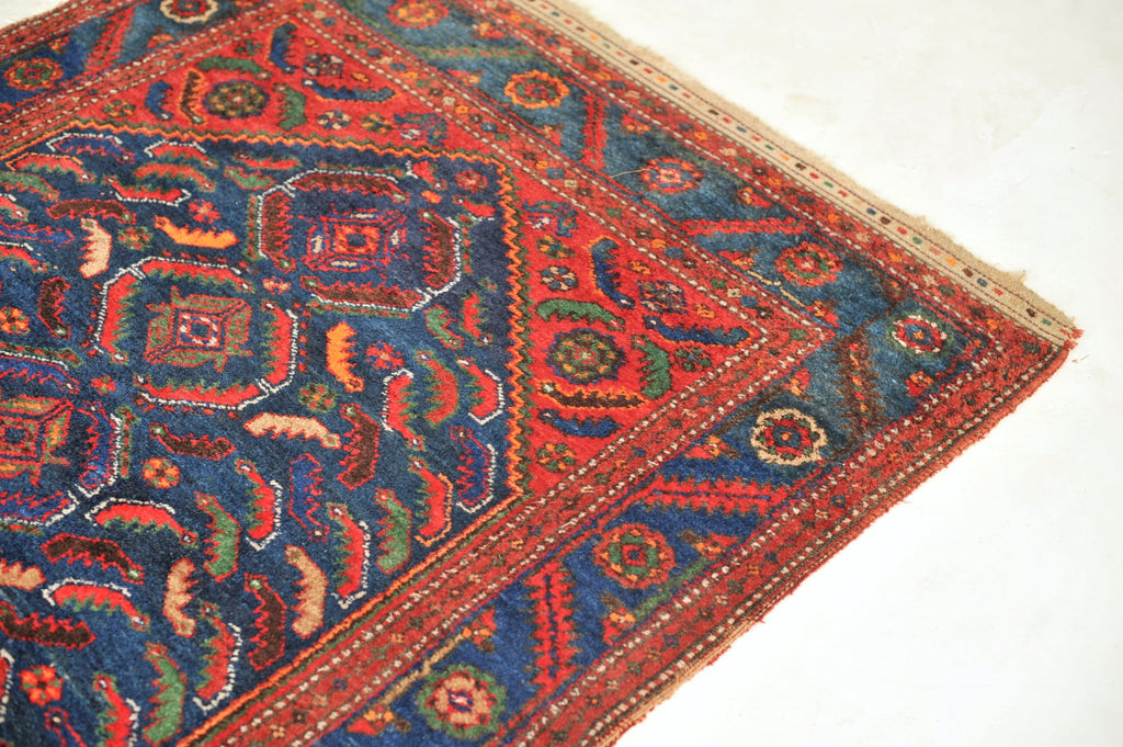 COLORFUL Charming Antique Rug | Schools of Fish Swimming Throughout this Antique Rug | 4.6 x 6.8
