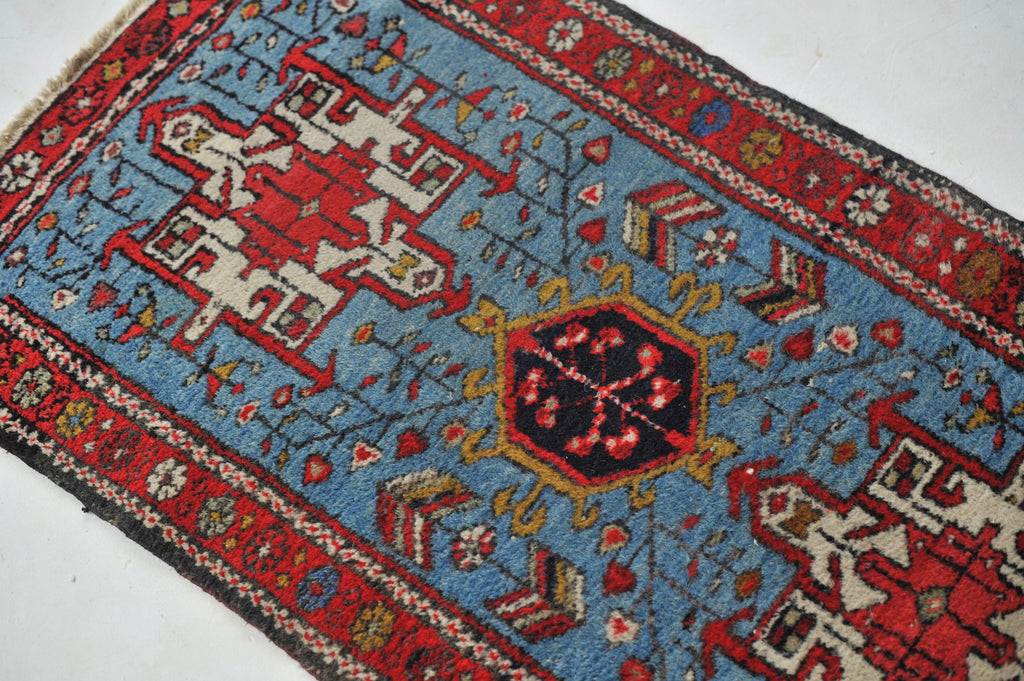 Attractive SKY BLUE Vintage Rug | Fantastic Small Tribal Vintage Rug | 2.4 x 4.2