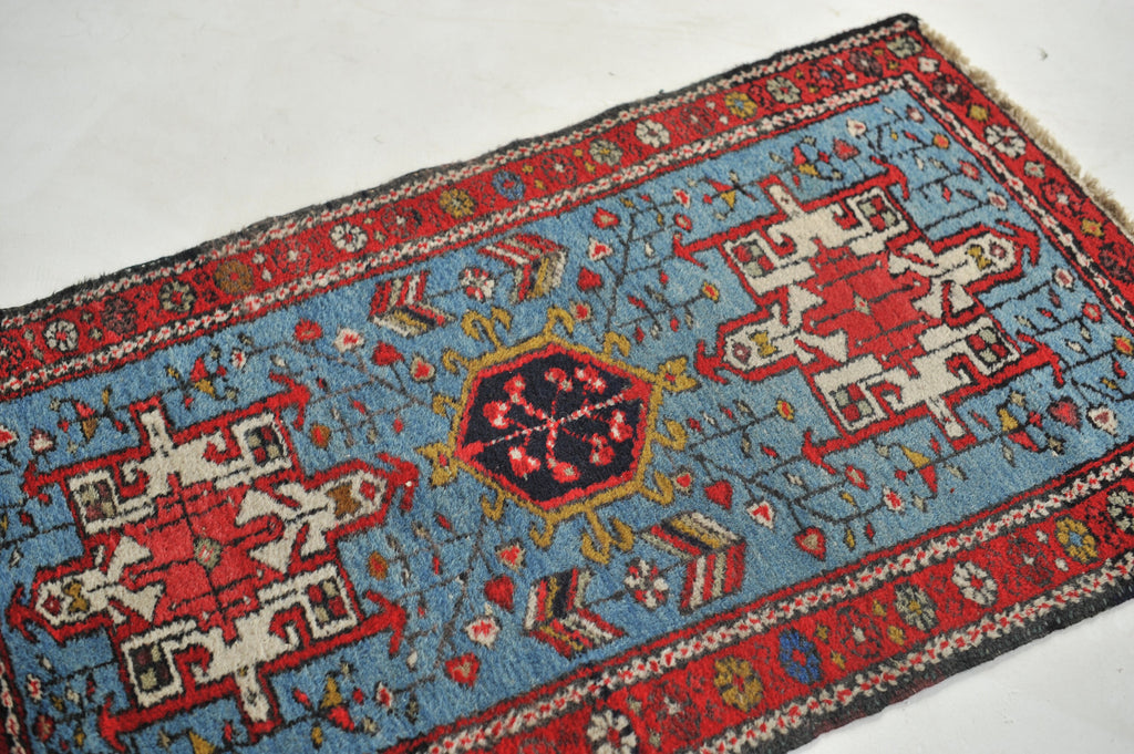 Attractive SKY BLUE Vintage Rug | Fantastic Small Tribal Vintage Rug | 2.4 x 4.2