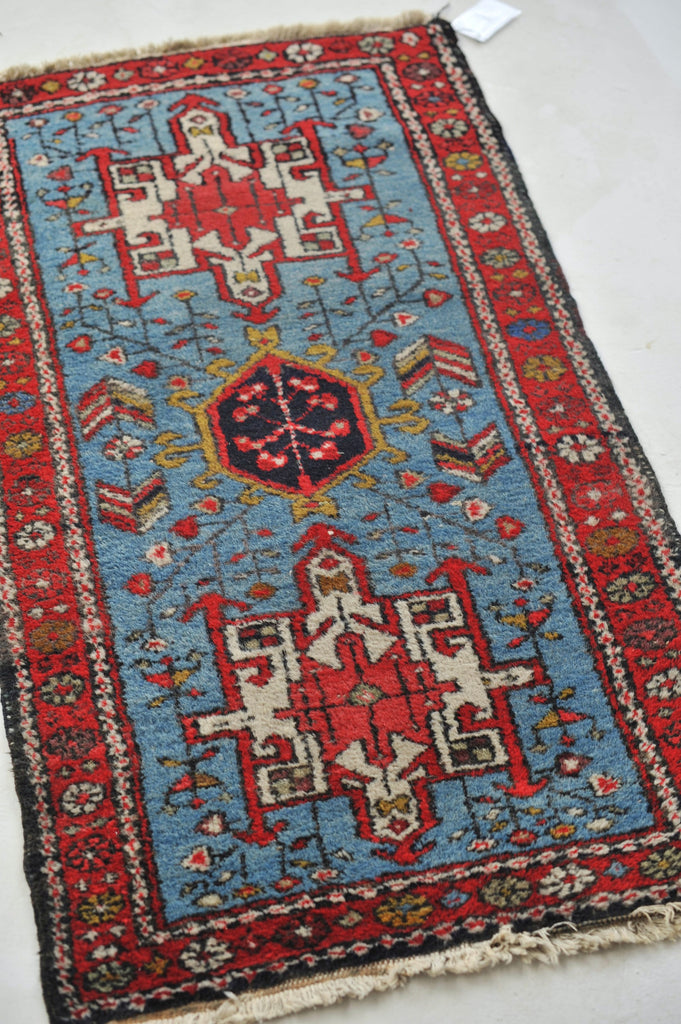 Attractive SKY BLUE Vintage Rug | Fantastic Small Tribal Vintage Rug | 2.4 x 4.2