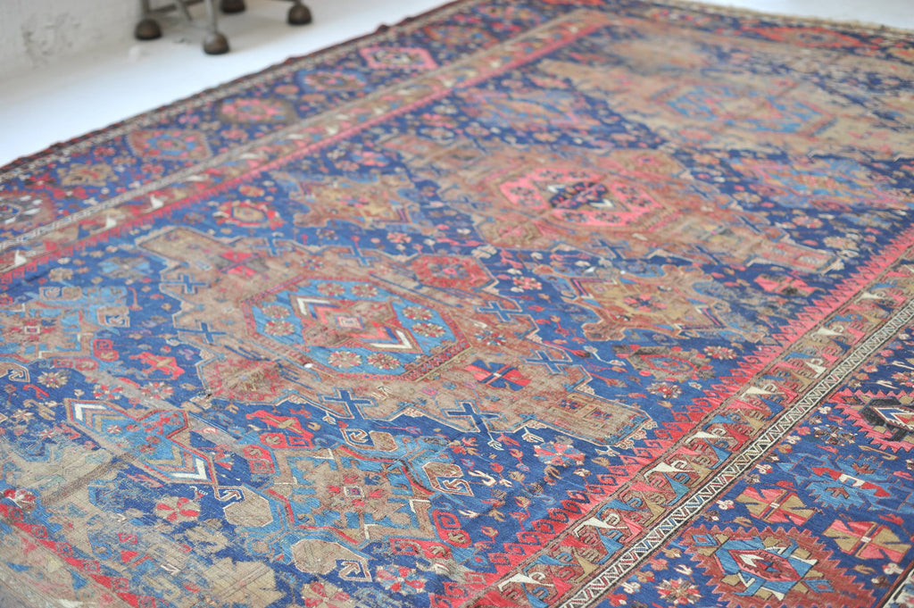 Century Old HUGE Ancient Antique Sumac | RARE Textile with Immense Age & Undeniable Presence  | ~ 10 x 13.4