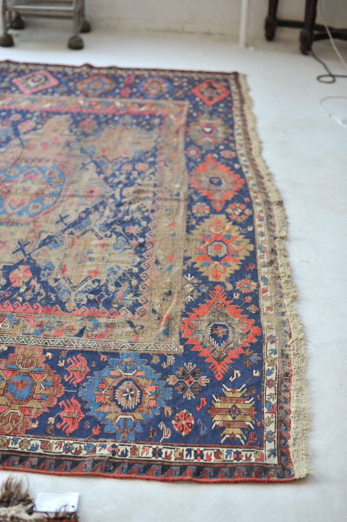 Century Old HUGE Ancient Antique Sumac | RARE Textile with Immense Age & Undeniable Presence  | ~ 10 x 13.4