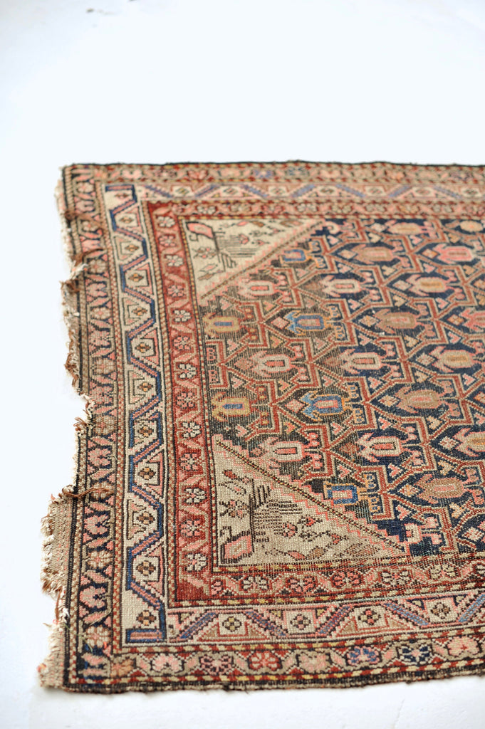 VIBRANT Yet MOODY Antique Runner | Gorgeous & Colorful Antique Rug | 3.8 x 6.8