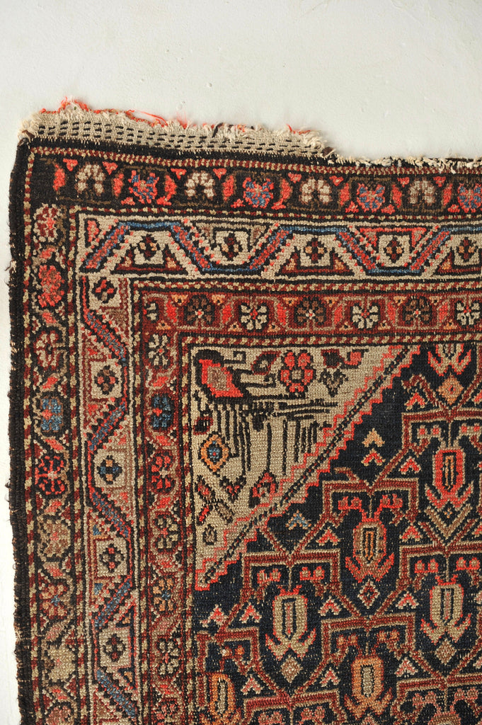 VIBRANT Yet MOODY Antique Runner | Gorgeous & Colorful Antique Rug | 3.8 x 6.8