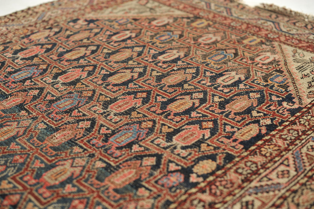 VIBRANT Yet MOODY Antique Runner | Gorgeous & Colorful Antique Rug | 3.8 x 6.8