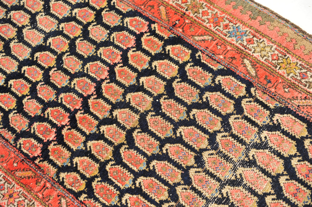 JAW-DROPPING Antique Runner Persian Malayer | Earthy Olive, Crocodile, Pear, & Moss GREEN, Charcoal, Tangerine | 3.7 x 14.9