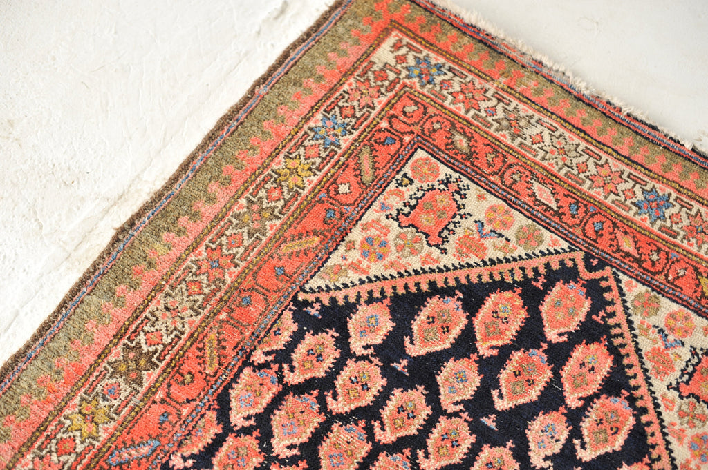 JAW-DROPPING Antique Runner Persian Malayer | Earthy Olive, Crocodile, Pear, & Moss GREEN, Charcoal, Tangerine | 3.7 x 14.9