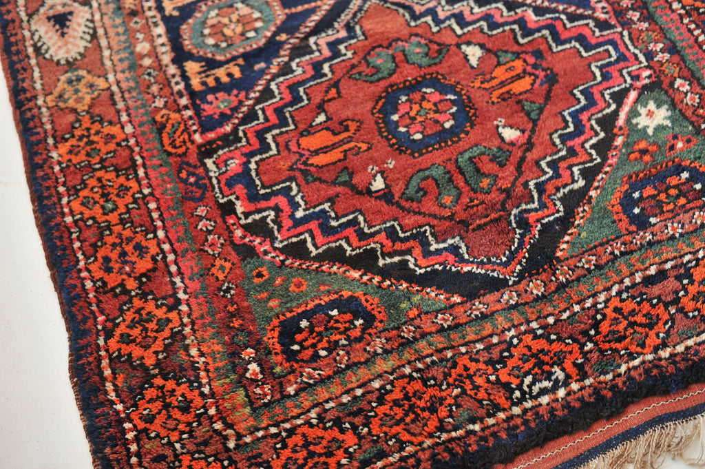 SOLD | STUNNING Vintage Rug | COLOR MASTERCLASS - Sea-foam, Teal, Charcoal, Rust, Copper, Pink, Spring Green, Tangerine! | 4.3 x 8.9