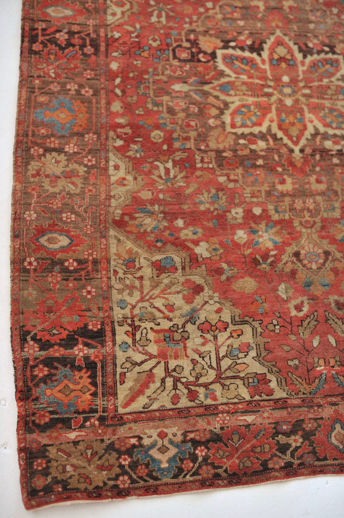 MUTED & FINE Antique Rug | GORGEOUS Old-World Charm Antique Rug with Lamb Wool |  3.6 x 4.11